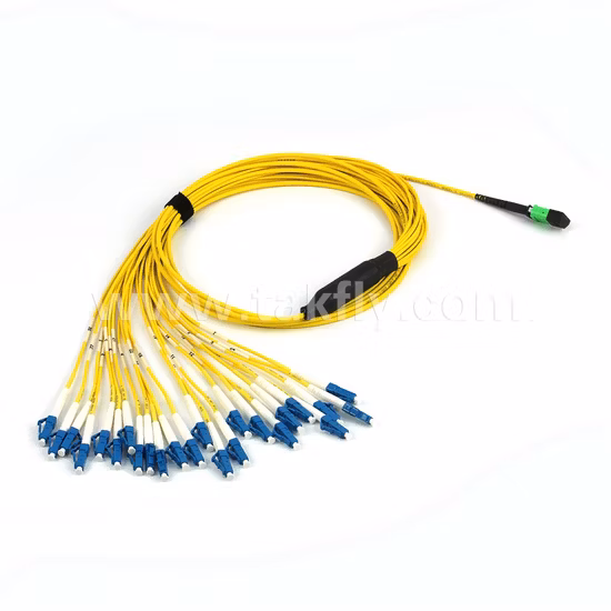 12f 24f MPO/MTP zu LC 단일 모드-Glasfaser-Breakout-Kabel