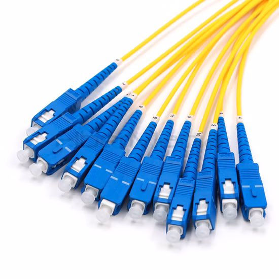 MTP/APC 암 - 12 SC/UPC 단순 팬아웃 케이블 12 광섬유 단일 모드 9/125 1m(12 광섬유 MTP/APC SC/UPC 브레이크아웃 케이블)